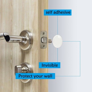 Bouclier mural de bouton de porte Transparent rond en caoutchouc souple Butée de porte Autocollants muets Protecteur mural Poignée de porte Pare-chocs - Product Image 3