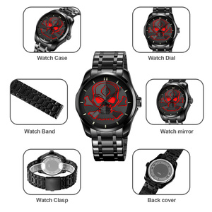 Reloj cronógrafo redondo para hombre, reloj de pulsera de lujo de acero inoxidable, reloj de cuarzo resistente al agua 30M - Product Image 2