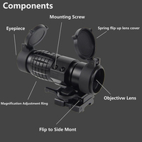 Loupe optique 3X Scope Sight avec fixation rapide Flip to Side Fonction Optique pour Holographic Reflex Red Dot