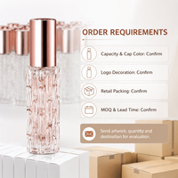 Flacon pulvérisateur de parfum en verre texturé 10ml 15ml, atomiseur de parfum portable vide avec capuchon or rose, argent ou noir