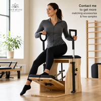 Chaise de Pilates Wunda professionnelle en bois de chêne avec pédale fendue, poignées de fitness pour la stabilité, 4 ressorts, mouvement de précision Pro