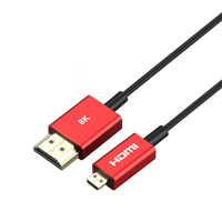 Cable Micro HDMI a HDMI Xput Ultra Delgado y Corto de 1M 3.3FT 2.5mm, 48Gbps 8K60Hz 4K120Hz HDR Dinámico EARC para Cámara y PC
