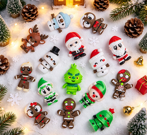 Figuras Navideñas <span class=keywords><strong>en</strong></span> Miniatura al por Mayor, Impresas <span class=keywords><strong>en</strong></span> 3D, Santa, <span class=keywords><strong>Grinch</strong></span>, Hombre de Nieve de Jengibre, para Minoristas, Decoración Navideña DIY, Manualidades - Product Image 3