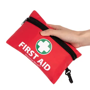 Mini First Aid Kit 110 Pieces Small First Aid Emergency Kit Red Travel First Aid Bag