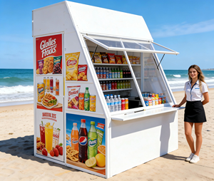Tenda per Eventi, Mercati e Fiere, Chiosco Portatile, Stand Mobile per Attività Commerciali, Bar Pieghevole per Snack - Product Image 1