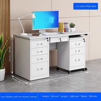 Bureau de travail ergonomique moderne en acier avec tiroir verrouillable et rail coulissant silencieux pour poste informatique