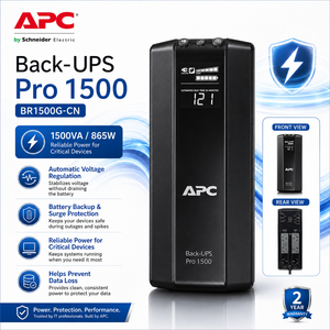 <span class=keywords><strong>APC</strong></span> <span class=keywords><strong>Back</strong></span> <span class=keywords><strong>UPS</strong></span> Pro BR1500G CN 1500VA 865W AVR à onde sinusoïdale pure haute capacité pour poste de travail PC haut de gamme et moniteurs multiples - Product Image 5