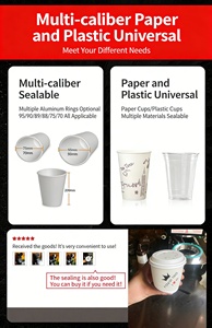 Macchina sigillatrice automatica per bicchieri con pellicola sigillante, attrezzatura da tavolo per sigillare bicchieri di plastica per tè al latte - Product Image 2