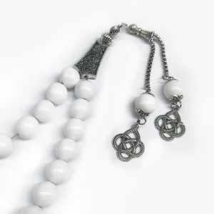 İslami toptan türk Tesbih Tasbeeh hediye tespih aksesuarları 10mm reçine kabuk beyaz müslüman tespihler Tasbih - Product Image 4
