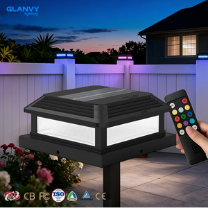 Lampe solaire à pilier RGB, changement de couleur, télécommande, 12 modes, étanche IP44, LED, lampe décorative de jardin extérieure - Product Image 5