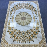 Dalles de moquette dorées neuves 1200*1800MM, dalles de puzzle en cristal poli pour sols intérieurs et halls d'entrée