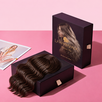 Kotak Wig Kustom Berlapis Satin, Kemasan Hadiah Ekstensi Rambut, Kotak Kertas Logo FSC Lionwrapack