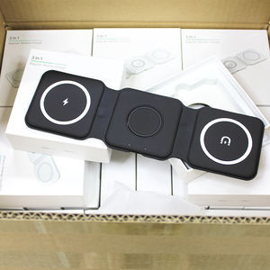 2024 뜨거운 판매 3-in-1 15W 접이식 마그네틱 무선 충전기 이어폰 스마트 워치 10W 출력 전원 아이폰 - Product Image 5