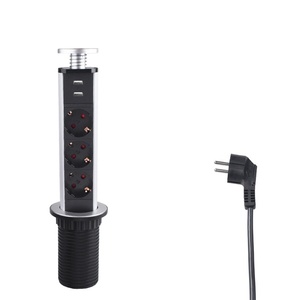 Presa di Corrente Verticale <span class=keywords><strong>a</strong></span> Scomparsa con Spina EU, Presa da Tavolo per Cucina/Ufficio con Cavo Retrattile - Product Image 5