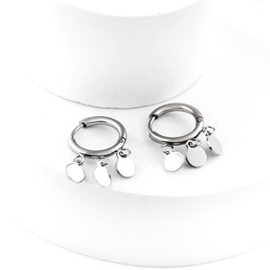 Pendientes <span class=keywords><strong>de</strong></span> Aro Colgantes con Flecos <span class=keywords><strong>de</strong></span> Disco <span class=keywords><strong>de</strong></span> Cobre Chapado en Oro <span class=keywords><strong>de</strong></span> 18K, Geométricos, Duraderos, Libres <span class=keywords><strong>de</strong></span> Níquel, <span class=keywords><strong>de</strong></span> Acero Inoxidable, para Mujer - Product Image 2