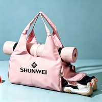 Sac bandoulière personnalisé pour femme, idéal pour les courts trajets, le yoga et le fitness, résistant à l'eau, avec compartiment à chaussures indépendant, fermeture éclair, pliable, simple