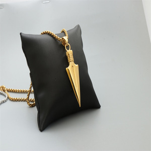 Collier avec pendentif flèche en acier inoxydable, bijoux unisexes, cadeau à la mode - Product Image 3
