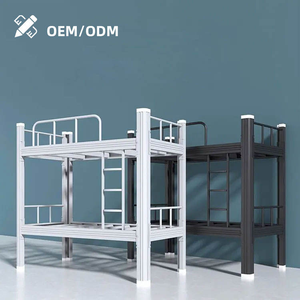 Letto a Castello in Acciaio Robusto Smontabile per Dormitorio Scolastico con Telaio Rialzato e Sponde di Sicurezza per Uso in Camera da Letto - Product Image 6