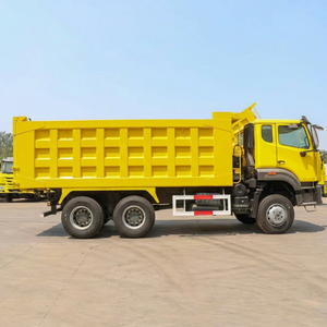 รถดัมพ์สีเหลือง 6x4 ขนาด 31-40 ตัน เครื่องยนต์ดีเซล Weichai มาตรฐานไอเสียระดับ 2 สำหรับงานหนัก ขนส่งวิศวกรรม ใหม่ พวงมาลัยซ้าย - Product Image 1