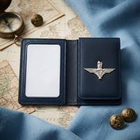 Cartera de Cuero Personalizada con Pin de Aleación de Zinc para Tarjetas de Identificación, Regalo Promocional Corporativo para Guardias de Seguridad