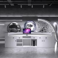 Bureau d'accueil semi-circulaire en acier inoxydable écologique pour hall d'école et couloir de bureau