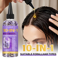 Minyak Rambut Esensial Lavender & Biotin 10 in 1 Private Label, Perawatan Rambut Anti Frizzy, Logo Custom OEM ODM