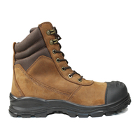 Protection des orteils Chaussure de sécurité en acier en cuir Crazy Horse pour hommes Botte de travail avec embout en acier