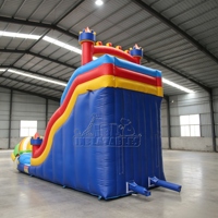 Tobogán Acuático Inflable Comercial IBL con Piscina, Tobogán Inflable de Doble Carril para Niños, Parque Infantil para Alquiler en Eventos