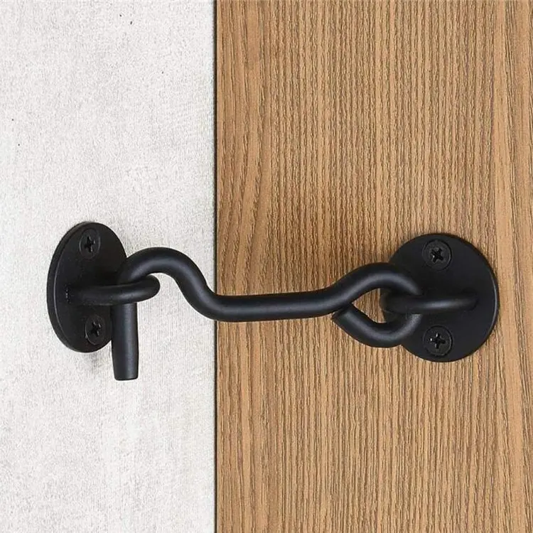 Privacy Hook and Eye Latch Easy Lock for Black barn door latches and window cabin hook