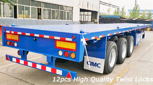 Semi-<span class=keywords><strong>remorque</strong></span> à plateau plat <span class=keywords><strong>de</strong></span> 12 m à 3 essieux, robuste, en acier CIMC, à bon <span class=keywords><strong>prix</strong></span>, pour le transport <span class=keywords><strong>de</strong></span> conteneurs - Product Image 3