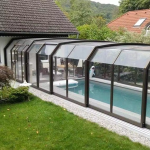 Terraza acristalada con marco <span class=keywords><strong>de</strong></span> aleación <span class=keywords><strong>de</strong></span> aluminio y vidrio templado, hecha a medida para villas con <span class=keywords><strong>aislamiento</strong></span> térmico y acústico. - Product Image 3