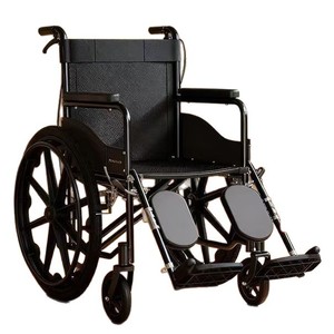 Manual Wheelchair Foldable Lightweight Steel <b>Frame</b> 17kg <b>Black</b> With Commode For Elderly And Disabled - Product Image 1
