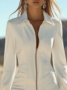 Abito Mini Vintage con Maniche Lunghe Elasticizzate e Frange, Design <span class=keywords><strong>Retrò</strong></span> Elegante, Perfetto per l'<span class=keywords><strong>Abbigliamento</strong></span> Casual, Moda Femminile - Product Image 2