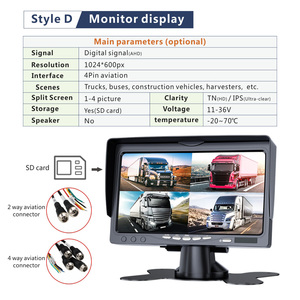 Quality <strong>Supplier</strong> 12-24v Universal High Brightness 7 Inch Led Car <strong>Monitor</strong> with 2ch <strong>Tft</strong> Color - Product Image 6