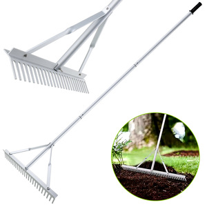 Aluminiumlegierung Rasenrechen mit Metallgriff für Garten und Sand – OEM - Product Image 1