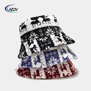 Chapeau de soleil tendance pour couple, motif cerf de Noël, chaud, pour l'automne et l'hiver, style Azov, pour l'extérieur - Product Image 1