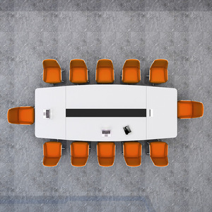 Nhà máy sang trọng phòng hội nghị đồ nội thất bàn MDF gỗ thương mại văn phòng họp hội nghị bàn họp cho 14 người - Product Image 5