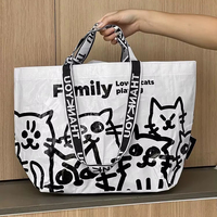 Sacs fourre-tout réutilisables en polypropylène, écologiques, imperméables, sacs de courses en tissu tissé PP recyclables, sacs en tissu tissé PP laminés