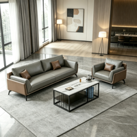 Ensemble de canapés en cuir pour bureau, style moderne et simple, combinaison 1+1+3, canapé en cuir PU, salon, réception d'hôtel, canapé personnalisable, meubles