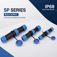 Connecteur Circulaire Étanche IP68 Série SP en Gros, Prise d'Alimentation Mâle-Femelle pour Système d'Onduleur Solaire à Énergie Nouvelle
