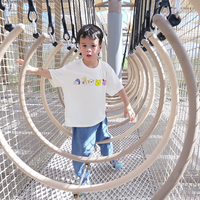 Aire de jeux en corde multi-niveaux personnalisée pour l'extérieur, avec toboggan tubulaire, pour parcs, stations balnéaires et zones scéniques