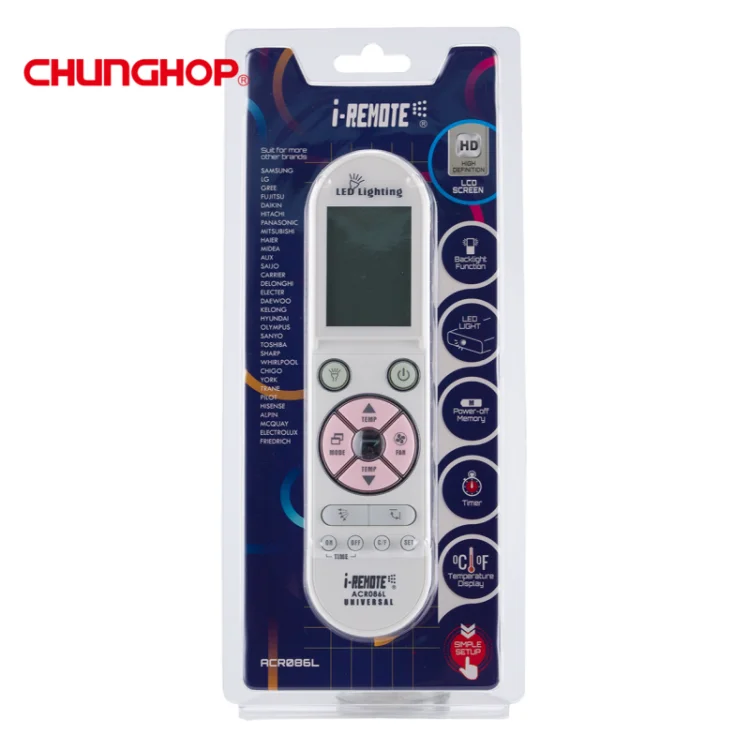Chunghop ACR086L Wholesale with Fast Search Function air Conditioner <strong>Universal</strong> <strong>Remote</strong> Control <strong>Codes</strong>
