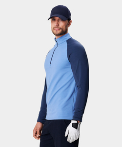 Logo personnalisé de haute qualité léger 1/4 quart de col zippé athlétique coupe ajustée à manches longues pulls molletonnés de golf en polyester - Product Image 3