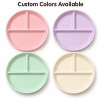 Assiette de service en céramique à 3 compartiments, assiette à dîner en porcelaine couleur personnalisée, assiette de contrôle des portions, OEM ODM Vente en gros