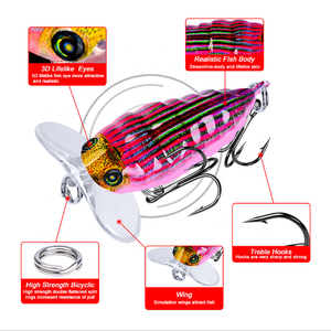 Appât artificiel en plastique de 4cm pour la pêche en surface, <span class=keywords><strong>leurre</strong></span> flottant pour attraper des insectes - Product Image 5