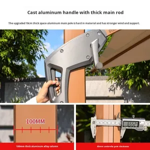 Sombrilla Romana de Aluminio Modelo <span class=keywords><strong>Delano</strong></span> con Protección Contra la Lluvia para Muebles de Exterior, Patio, Villa, Balcón y Terraza - Product Image 2