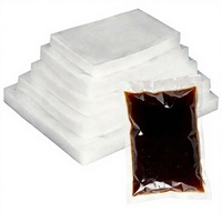Sachets en plastique transparents personnalisés avec logo, qualité alimentaire, scellés sur trois côtés, pour l'emballage de confiture et de sauce, pochettes refermables à fenêtre