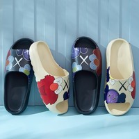 Chaussons d'été confortables en EVA pour femme, avec logo, pour intérieur, chambre, salle de bain, sandales à enfiler