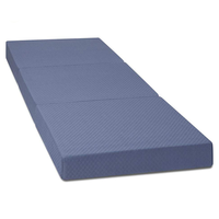 Colchón Plegable Triple con Bolsa de Almacenamiento, Colchón Plegable de 4 Pulgadas, Colchoneta de Espuma para Piso, Cama para Invitados con Funda Lavable a Máquina