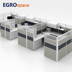 Mesa de melamina EGROspace, escritorio en forma de L, Partición de oficina moderna, estación de trabajo, muebles, cubículo modular - Product Image 1